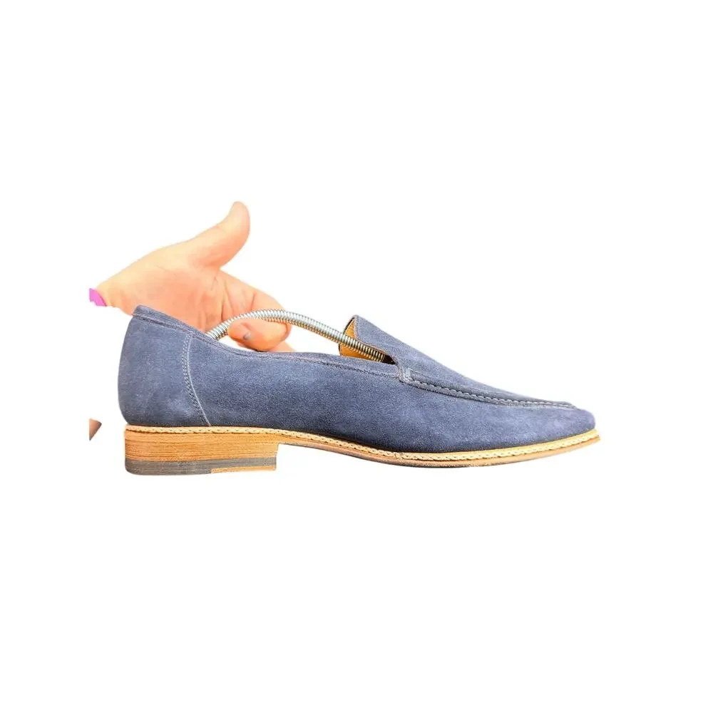 J. Wilton Blue Suede Loafers EU 42 US 9 Made in Italy Vero Cuoio